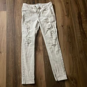 Girls size 12 Bebe white skinny jeans
